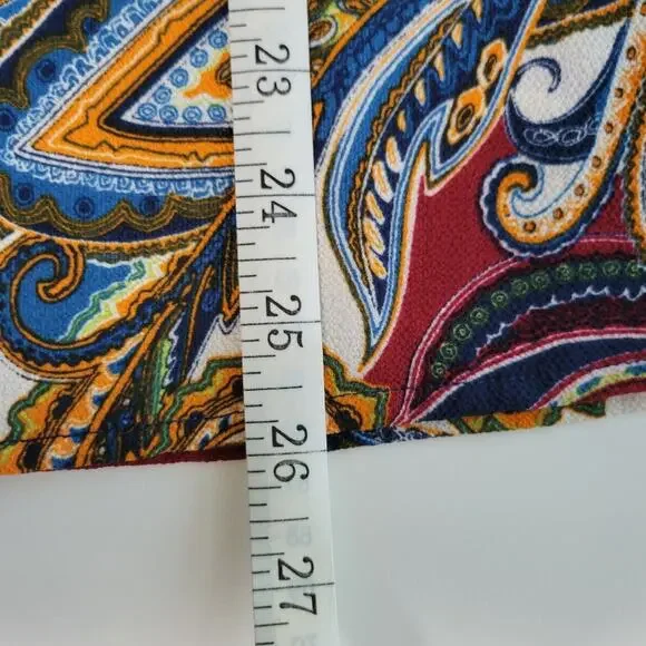 Valerie Stevens Bell Sleeve Paisley Top Medium - Picture 9 of 9